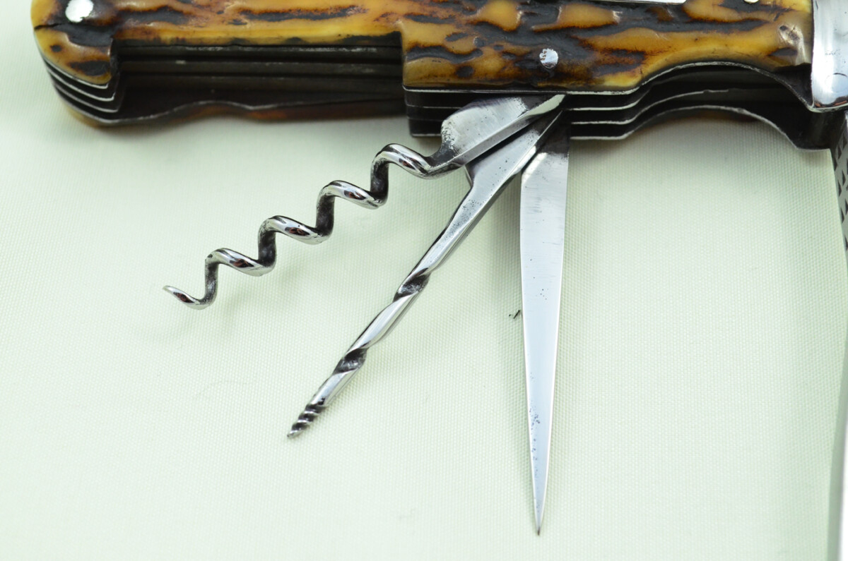 Antique Amazing Thomas Turner Sportsman's Pen/Pocket Knife Stag Horn Antler Scales Made in Sheffield England c1880 - Image 5