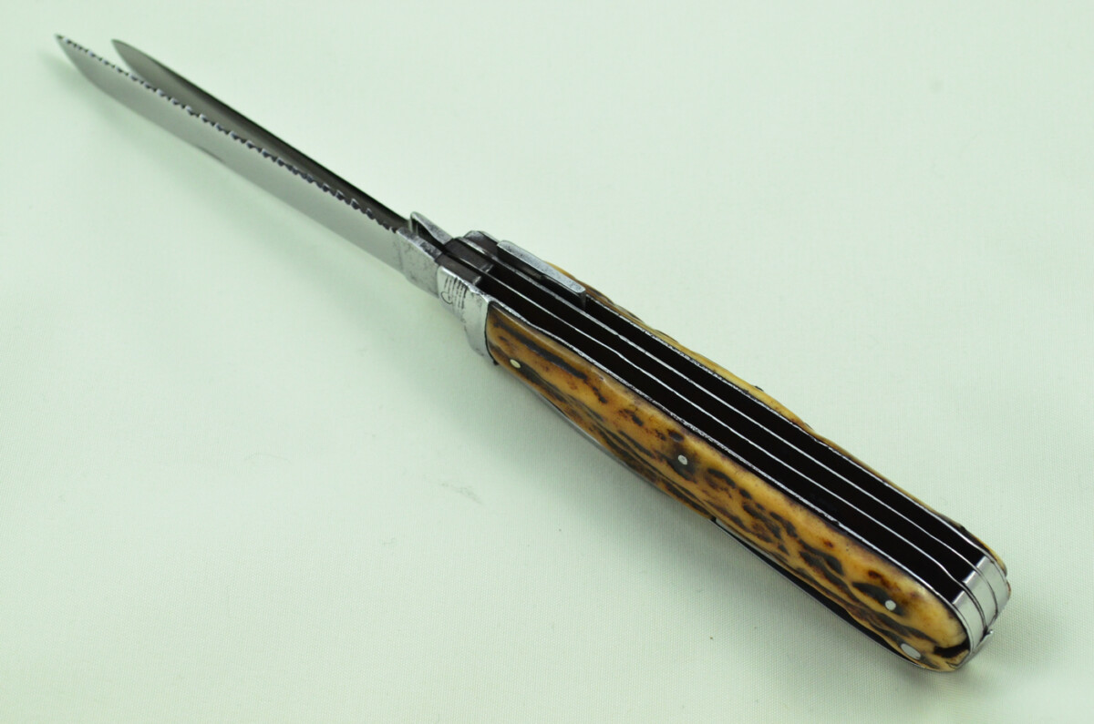 Antique Amazing Thomas Turner Sportsman's Pen/Pocket Knife Stag Horn Antler Scales Made in Sheffield England c1880 - Image 8