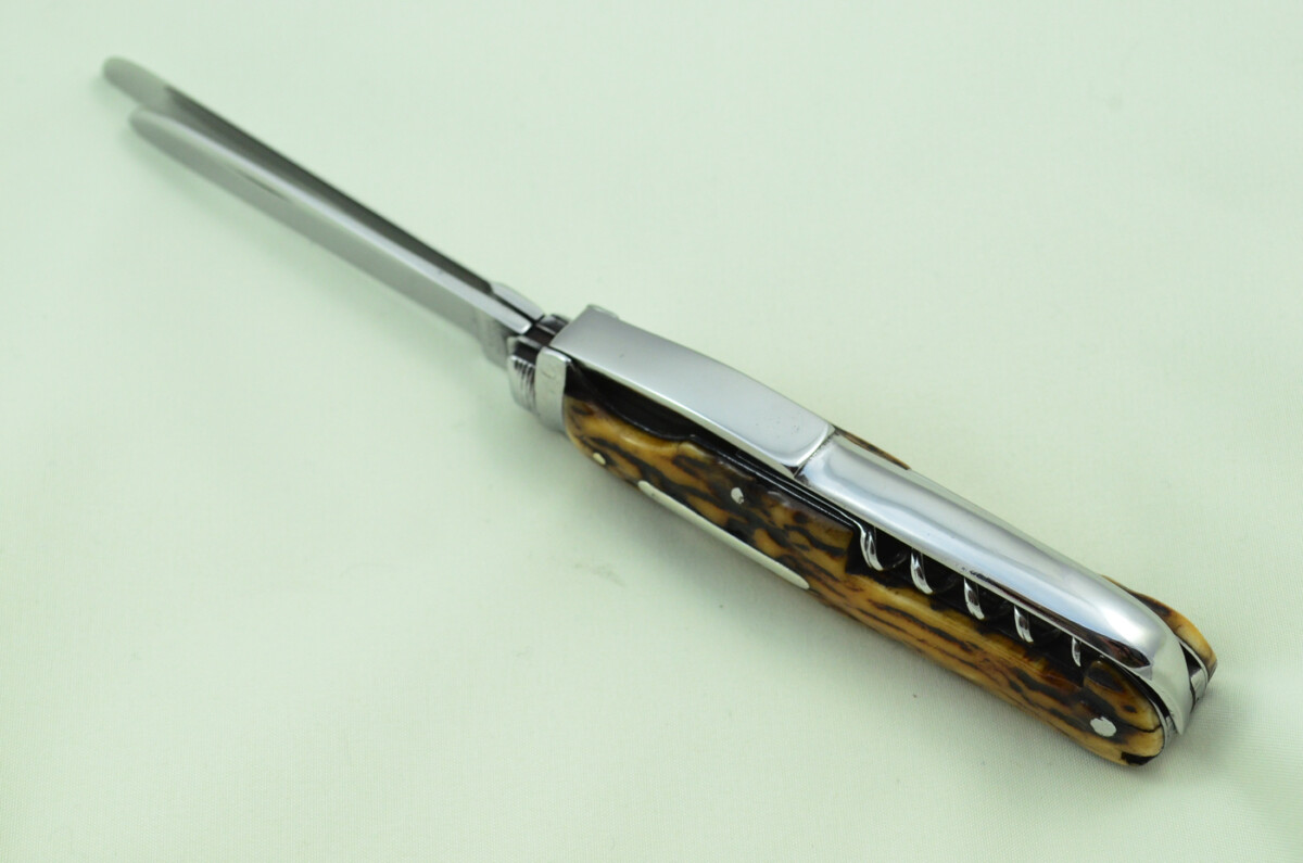 Antique Amazing Thomas Turner Sportsman's Pen/Pocket Knife Stag Horn Antler Scales Made in Sheffield England c1880 - Image 9