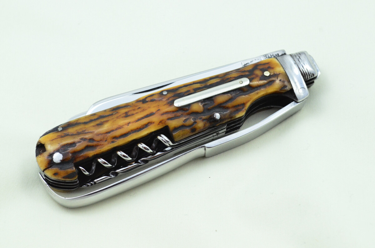 Antique Amazing Thomas Turner Sportsman's Pen/Pocket Knife Stag Horn Antler Scales Made in Sheffield England c1880 - Image 11