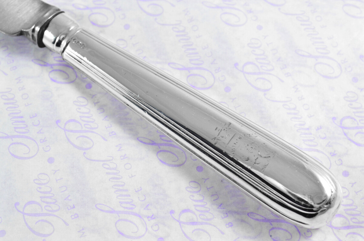Old English Thread Pattern Sheffield Assayed 11 Table Knives Sterling Silver 1799 Georgian - Image 7