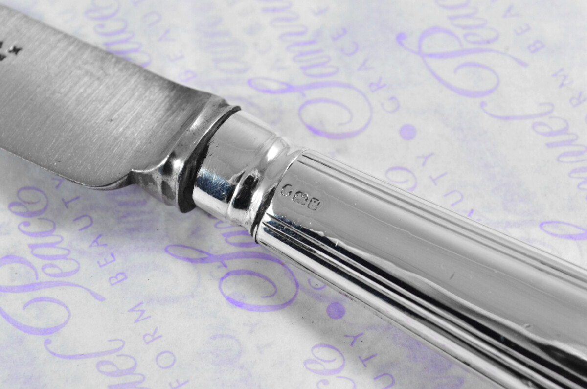Old English Thread Pattern Sheffield Assayed 11 Table Knives Sterling Silver 1799 Georgian - Image 9