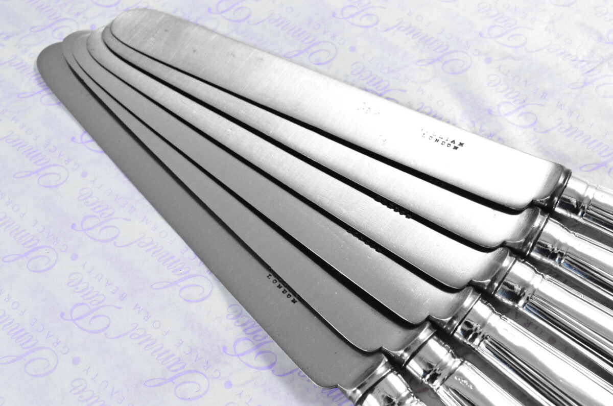 Old English Thread Pattern Sheffield Assayed 11 Table Knives Sterling Silver 1799 Georgian - Image 11
