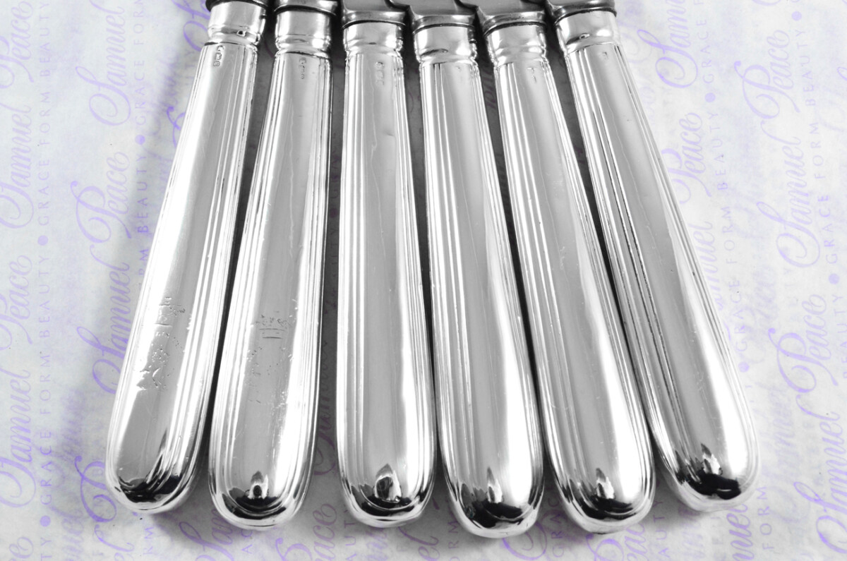 Old English Thread Pattern Sheffield Assayed 11 Table Knives Sterling Silver 1799 Georgian - Image 3