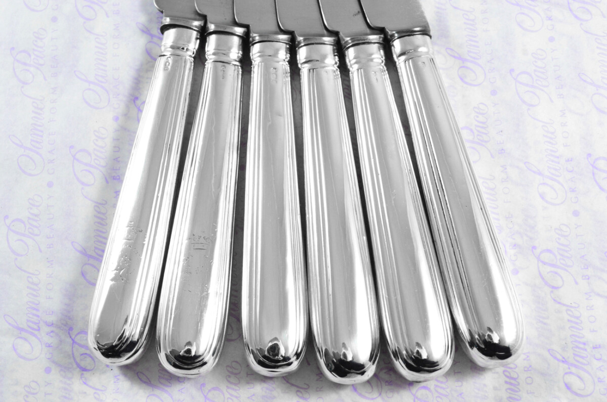 Old English Thread Pattern Sheffield Assayed 11 Table Knives Sterling Silver 1799 Georgian - Image 4