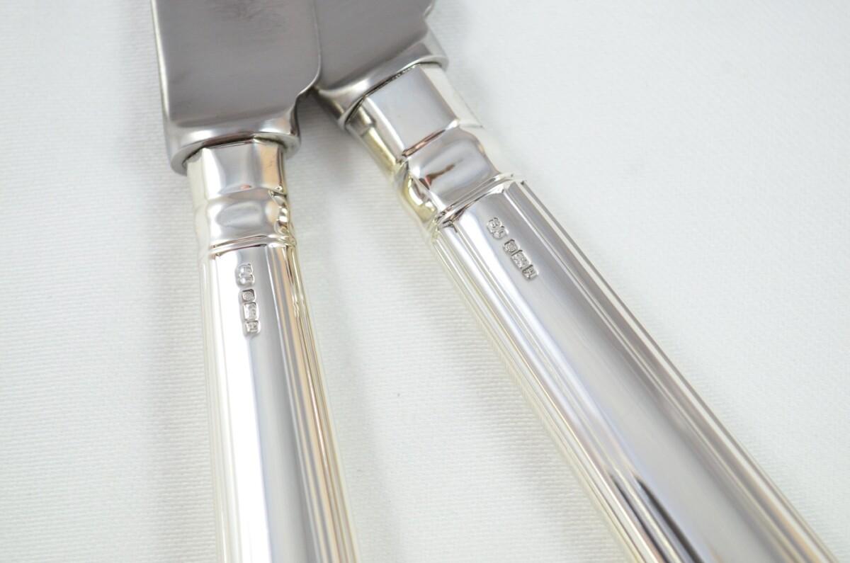 1982 Sterling Silver Thread & Shell Sheffield 6 Dinner & 6 Dessert Knives Strickett & Loder - Image 5