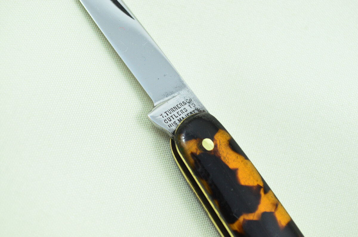 Thomas Turner Sheffield Made 2 Bladed Tortoise Shell Scaled Pen Knife - Image 3
