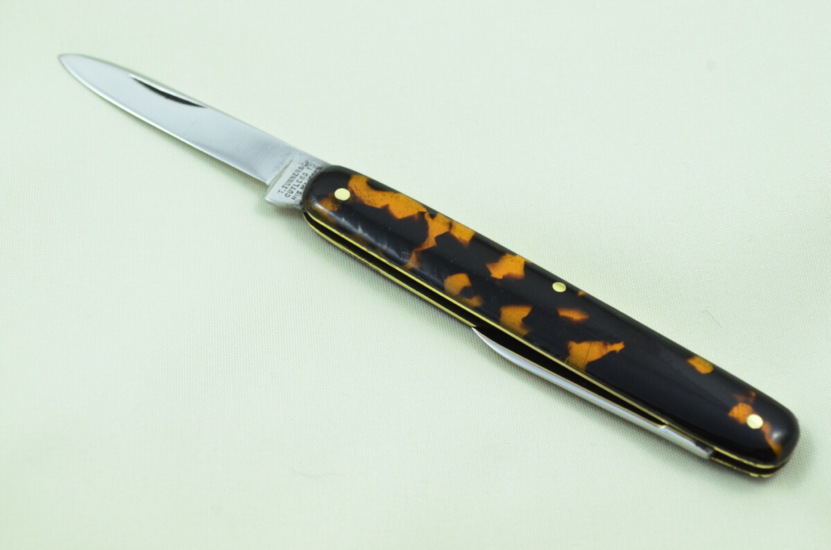 Thomas Turner Sheffield Made 2 Bladed Tortoise Shell Scaled Pen Knife - Image 5