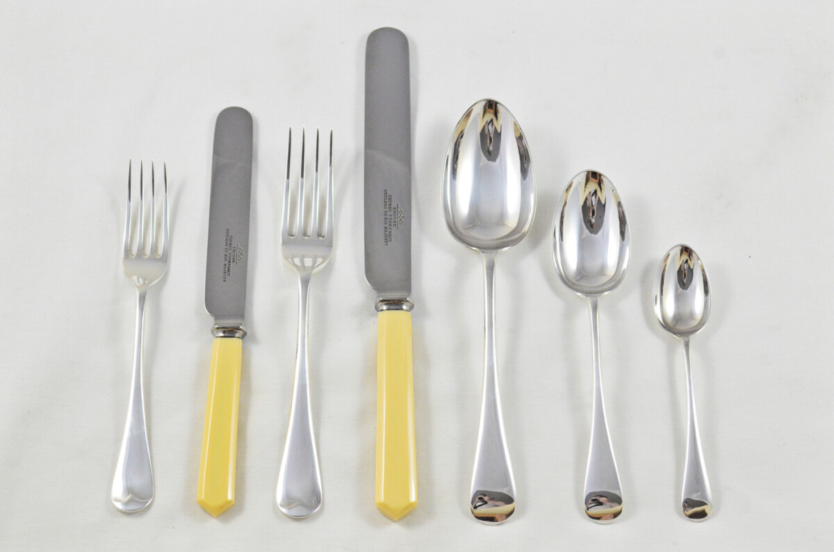 Antique Canteen of Cutlery By James Dixon & Sons Sheffield - Silver Plated - Old English Pattern - 49 Pieces - Image 2