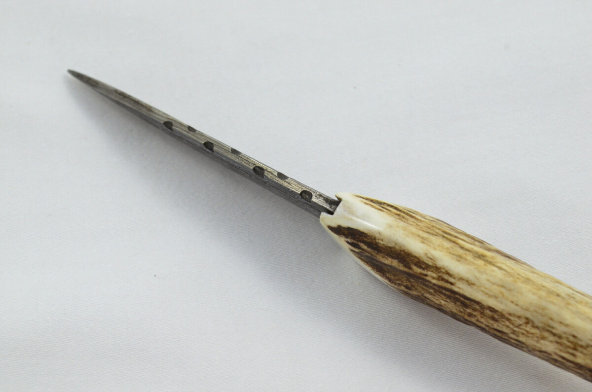 A Fantastic Handmade Genuine Full Tyne Stag Horn Handle Damascus Steel Sgian Dubh Made in Sheffield England - Image 3