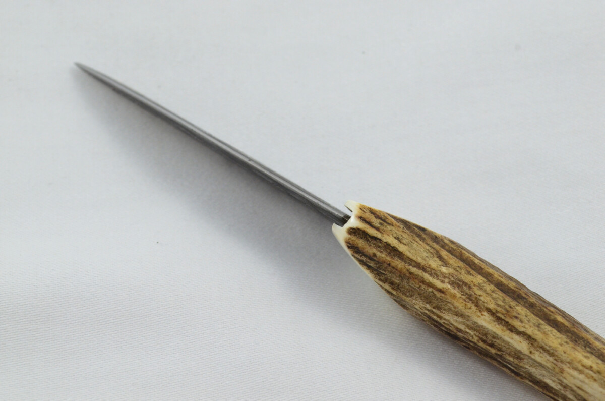 A Fantastic Handmade Genuine Full Tyne Stag Horn Handle Damascus Steel Sgian Dubh Made in Sheffield England - Image 4