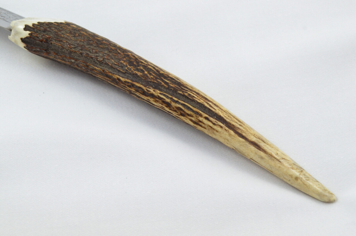 A Fantastic Genuine Hand Engraved Carbon Steel Full Tyne Stag Horn Antler Handle Sgian Dubh Sheffield England - Image 7