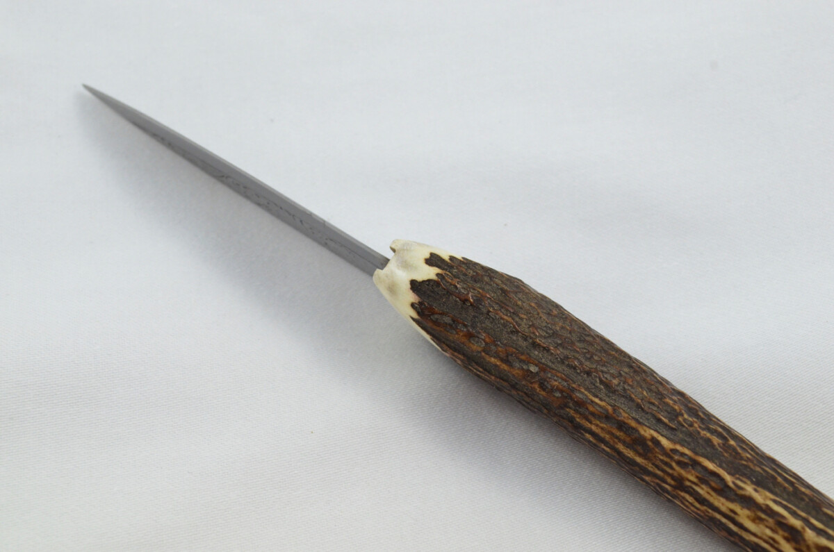 A Fantastic Genuine Hand Engraved Carbon Steel Full Tyne Stag Horn Antler Handle Sgian Dubh Sheffield England - Image 5
