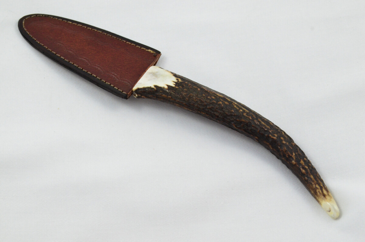 A Fantastic Genuine Hand Forged Carbon Steel Stag Horn Full Tyne Antler Handle Sgian Dubh Sheffield England - Image 8