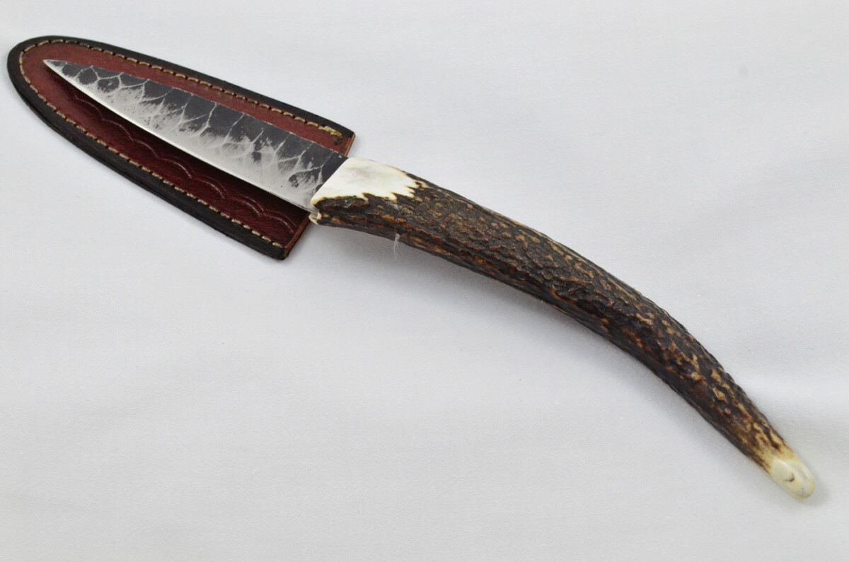 A Fantastic Genuine Hand Forged Carbon Steel Stag Horn Full Tyne Antler Handle Sgian Dubh Sheffield England