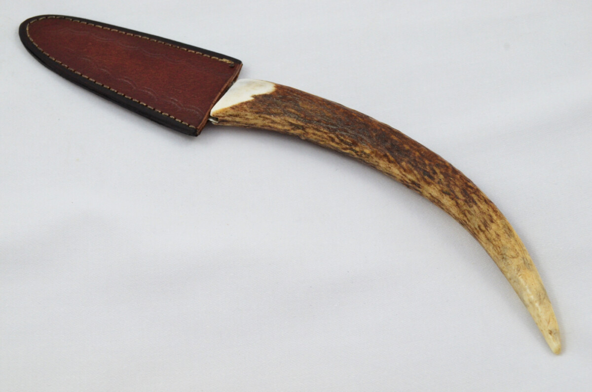 A Fantastic Handmade Genuine Stag Horn Full Tyne Handle Damascus Steel Sgian Dubh Sgian Bru Made in Sheffield England - Image 7