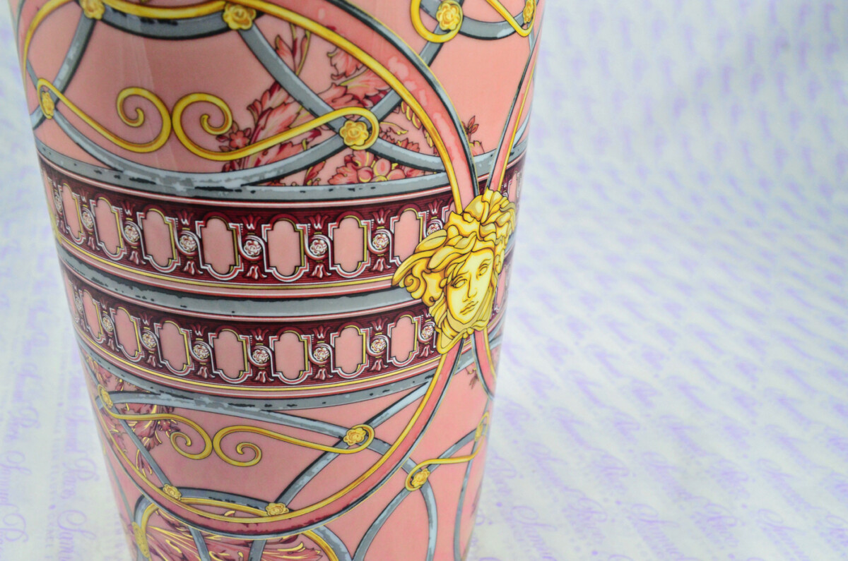 Versace Scala Del Palazzo Rosa Vase 24 CM - Image 4