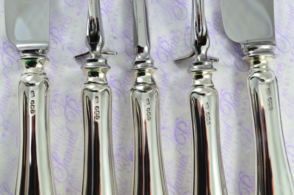 E Viner Genuine Sterling Silver 5 Piece Carving Set Cased Made In Sheffield England Excellent Dated 1932 - Image 4