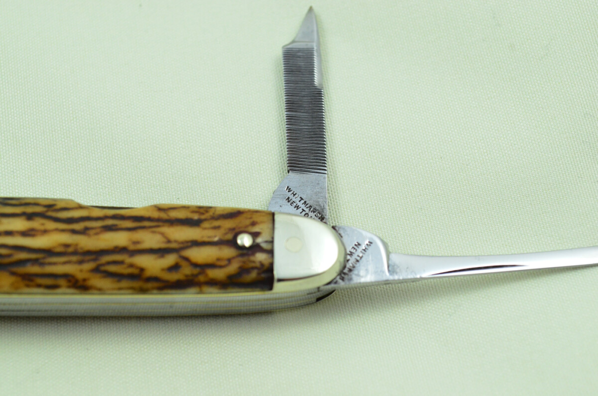 Whitmarsh Newton Sheffield Made 4 Blade Stag Antler Horn Scaled Pen Knife - Image 5