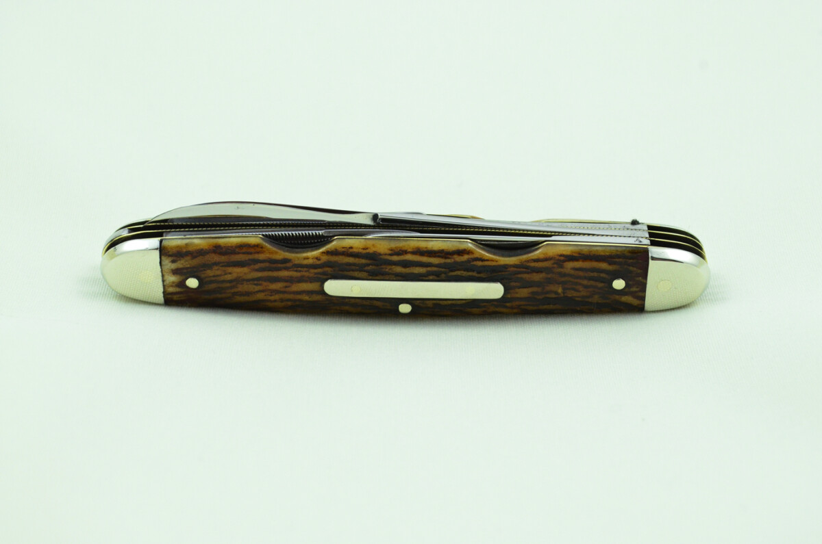 Whitmarsh Newton Sheffield Made 4 Blade Stag Antler Horn Scaled Pen Knife - Image 7