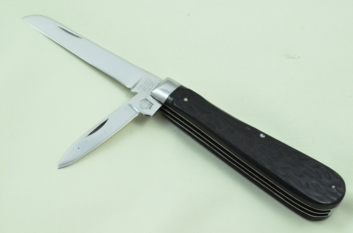 Huge IXL Wolstenholme Sheffield Made 2 Blade Black Fibre Scaled Pen Knife C1890