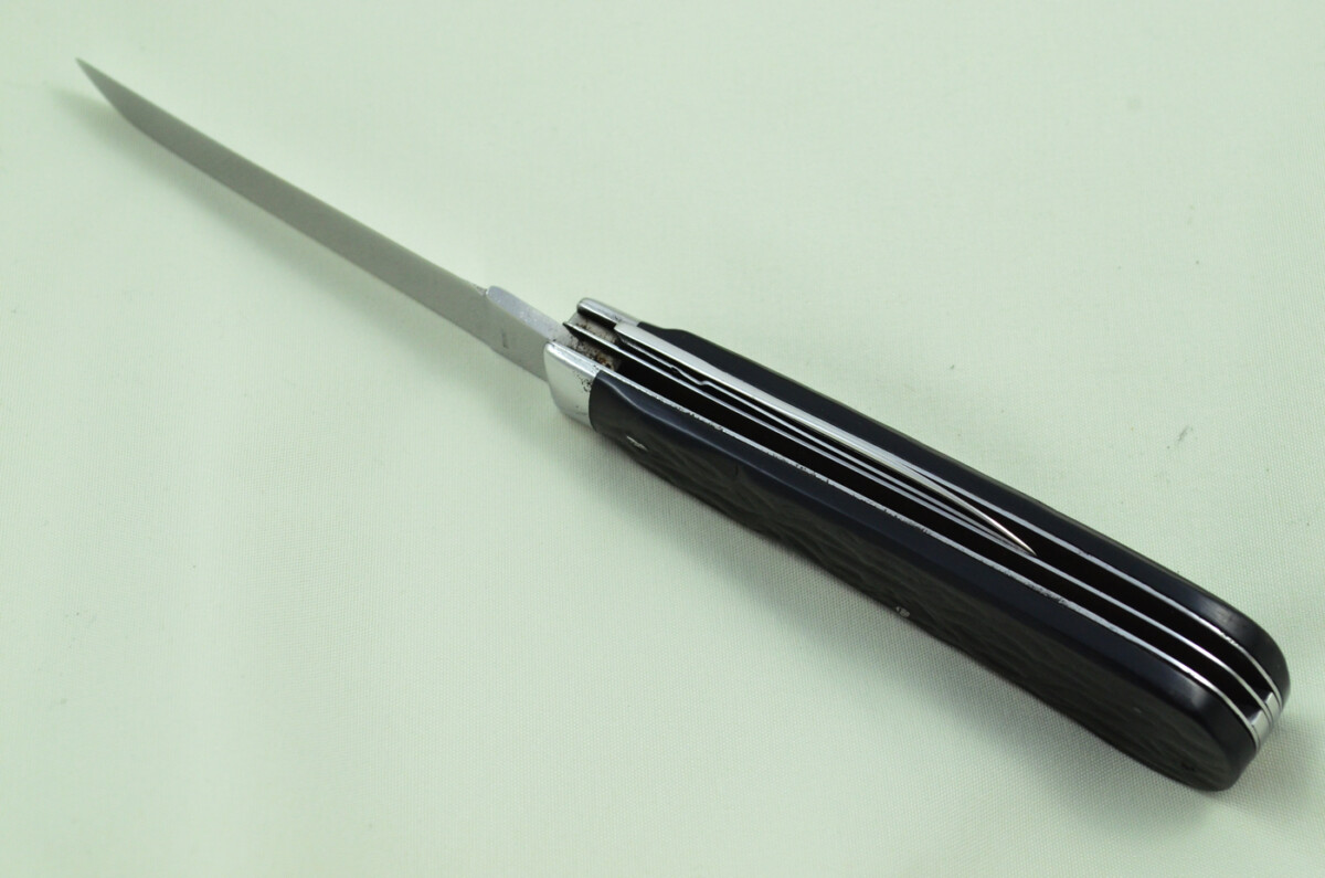 Huge IXL Wolstenholme Sheffield Made 2 Blade Black Fibre Scaled Pen Knife C1890 - Image 5
