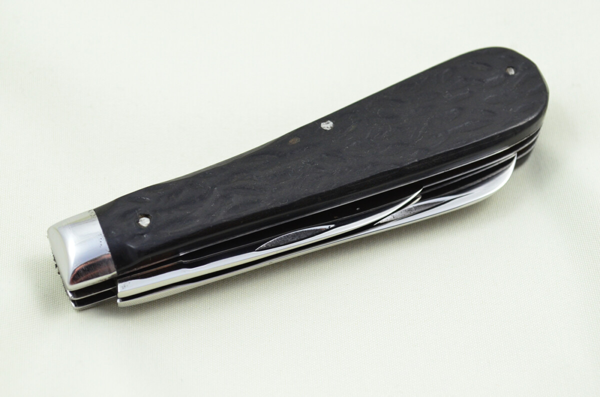 Huge IXL Wolstenholme Sheffield Made 2 Blade Black Fibre Scaled Pen Knife C1890 - Image 7