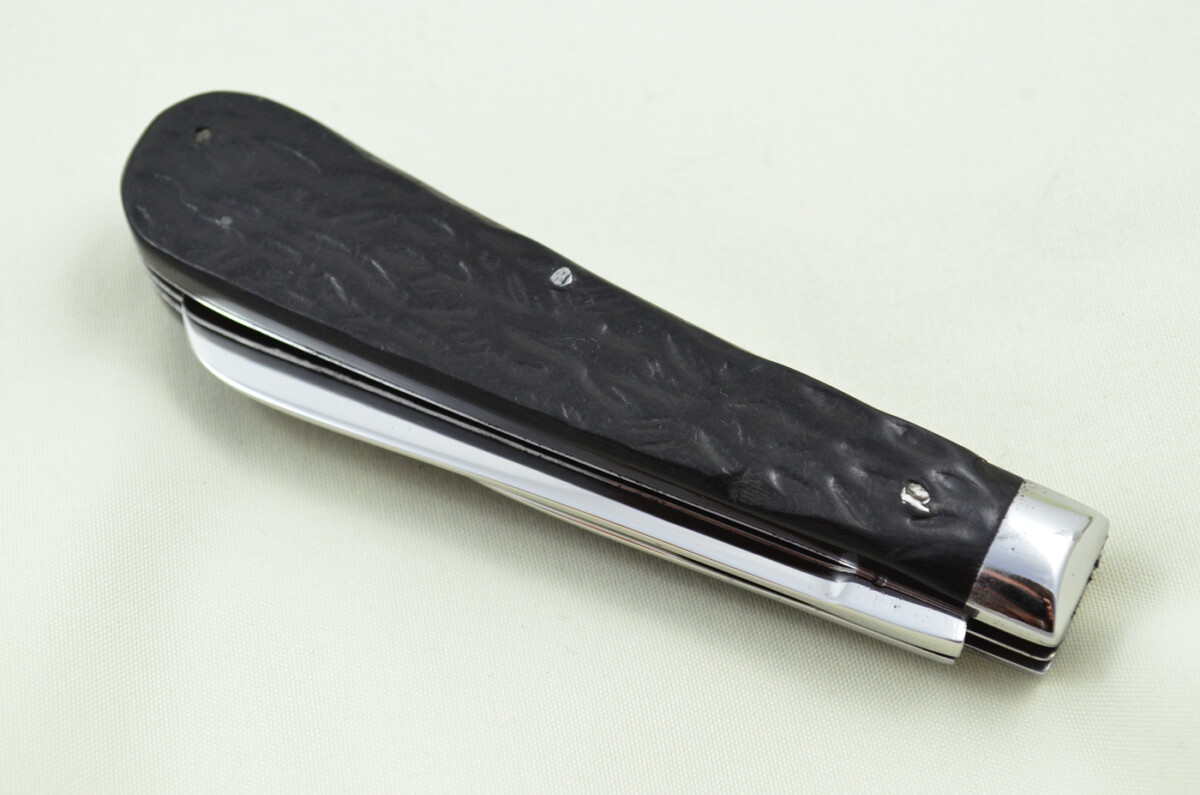 Huge IXL Wolstenholme Sheffield Made 2 Blade Black Fibre Scaled Pen Knife C1890 - Image 8