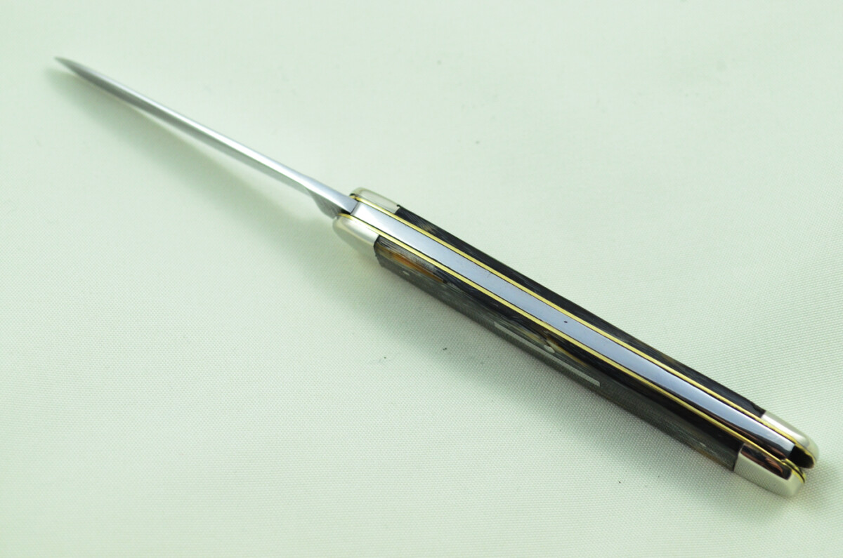 George Wolstenholme Sheffield Made 2 Bladed Buffalo Horn Scaled Pen Knife - Image 3