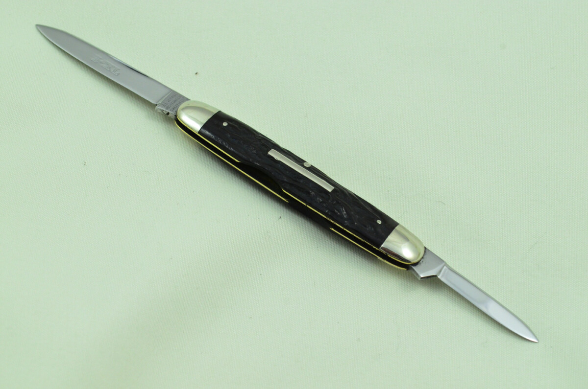 IXL Wolstenholme Sheffield Made 2 Blade Black Fibre Scaled Pen Knife C1890 - Image 2