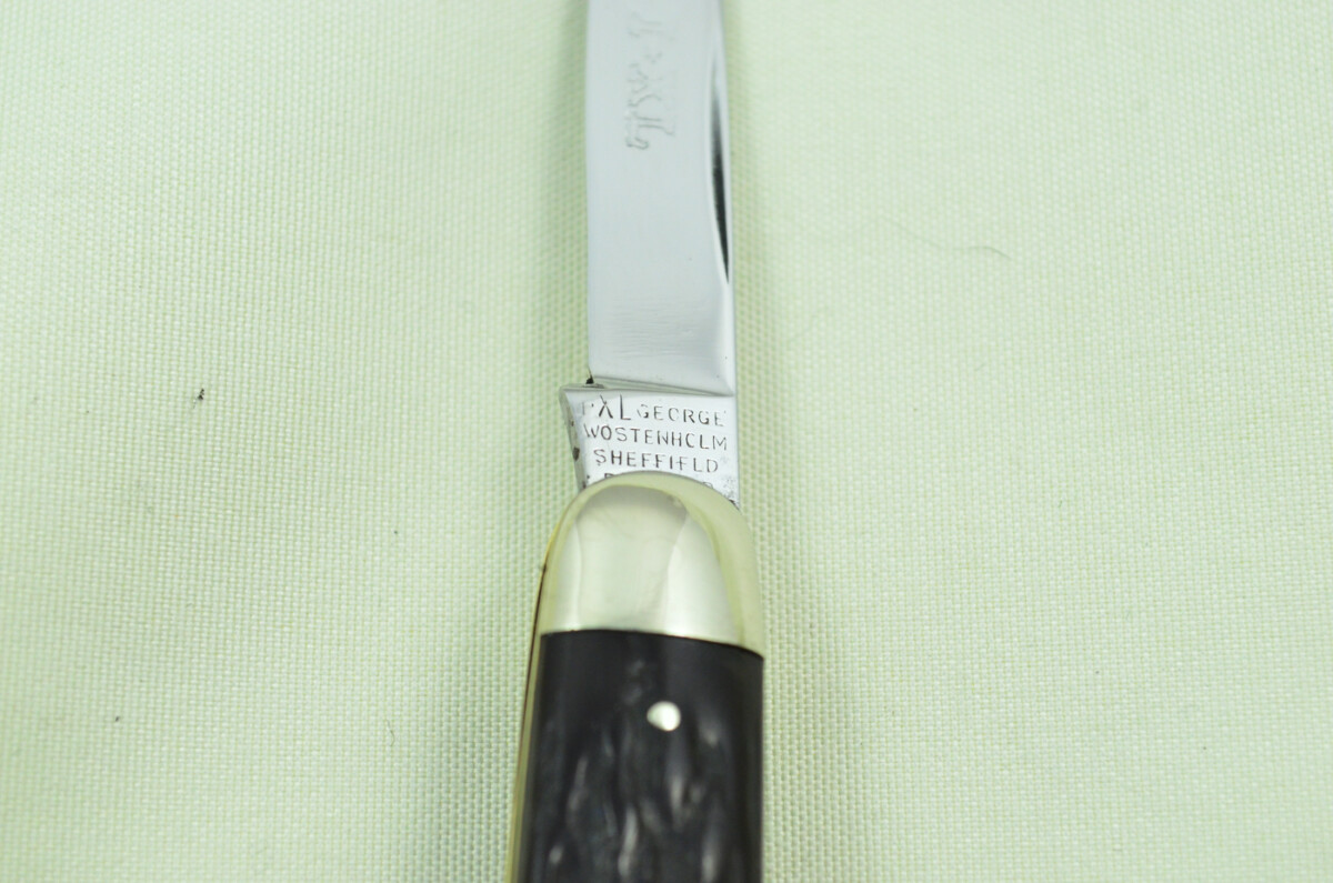 IXL Wolstenholme Sheffield Made 2 Blade Black Fibre Scaled Pen Knife C1890 - Image 3