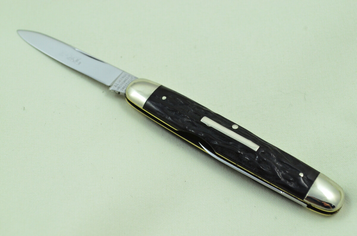 IXL Wolstenholme Sheffield Made 2 Blade Black Fibre Scaled Pen Knife C1890 - Image 5
