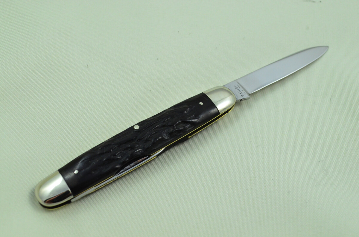 IXL Wolstenholme Sheffield Made 2 Blade Black Fibre Scaled Pen Knife C1890 - Image 6