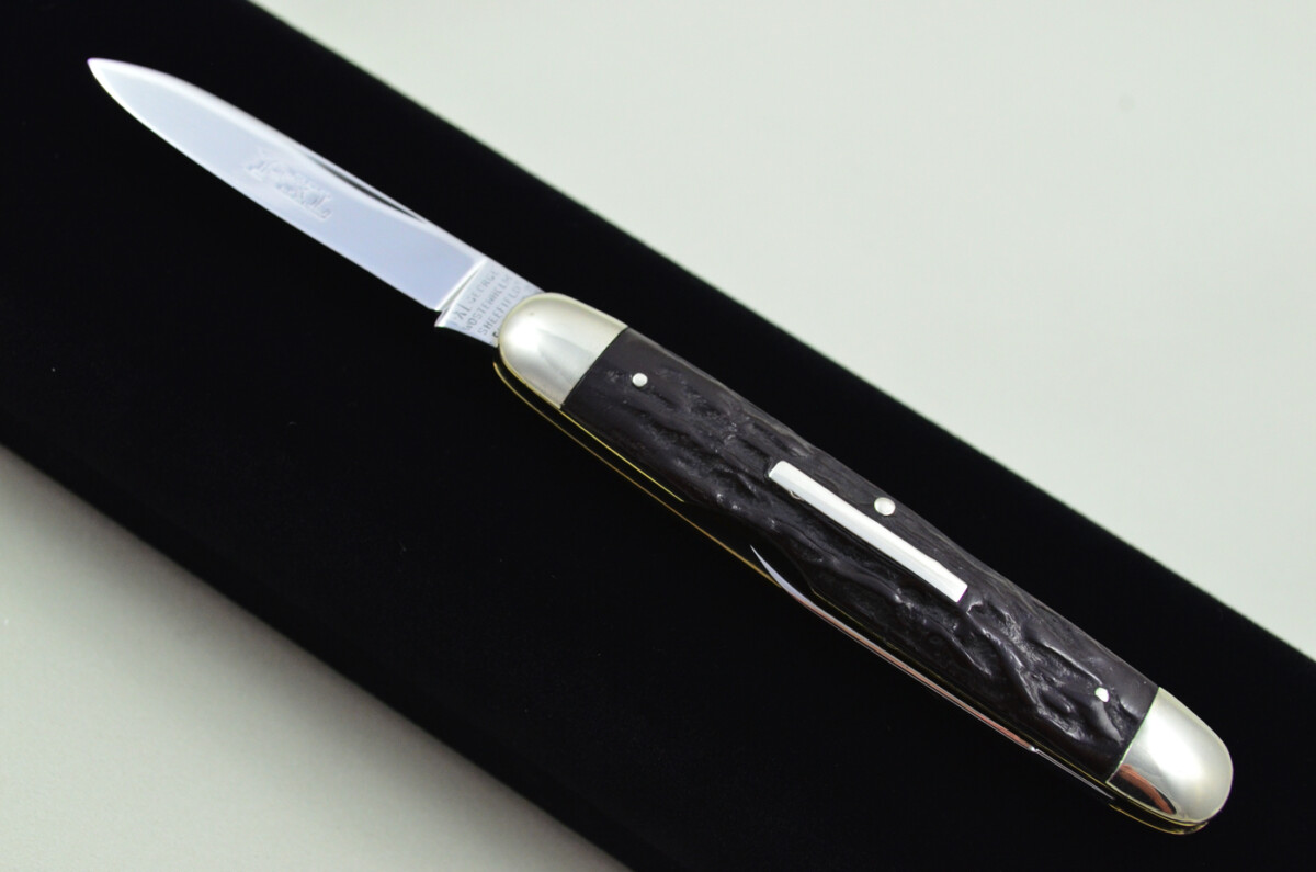 IXL Wolstenholme Sheffield Made 2 Blade Black Fibre Scaled Pen Knife C1890