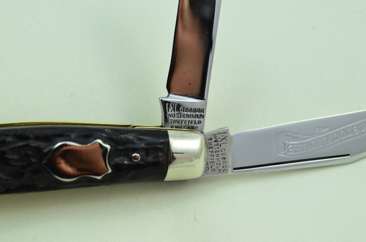 IXL Wolstenholme Sheffield Made 3 Blade Black Fibre Scaled Pen Knife C1890 - Image 3