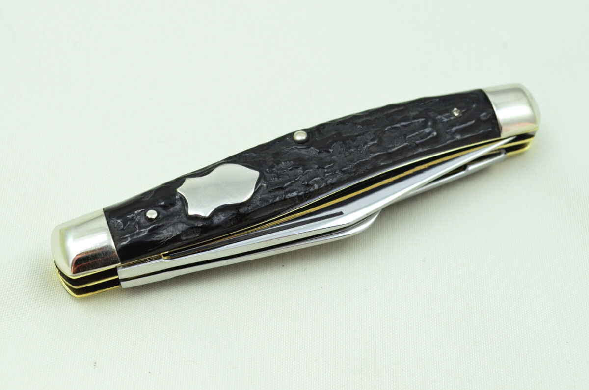 IXL Wolstenholme Sheffield Made 3 Blade Black Fibre Scaled Pen Knife C1890 - Image 6