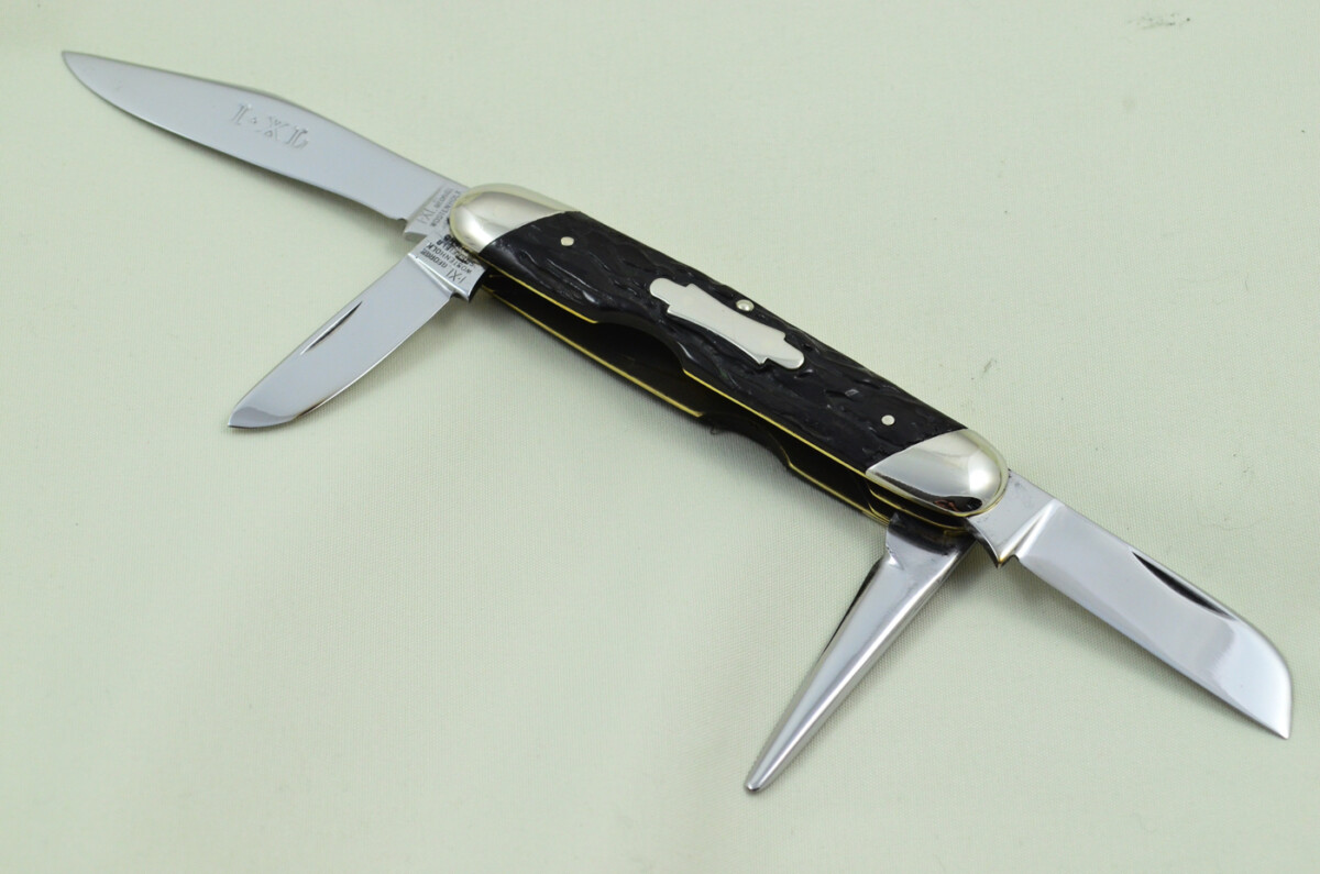 George Wolstenholme Sheffield Made 4 Blade Stag Antler Scaled Pen Knife - Image 3