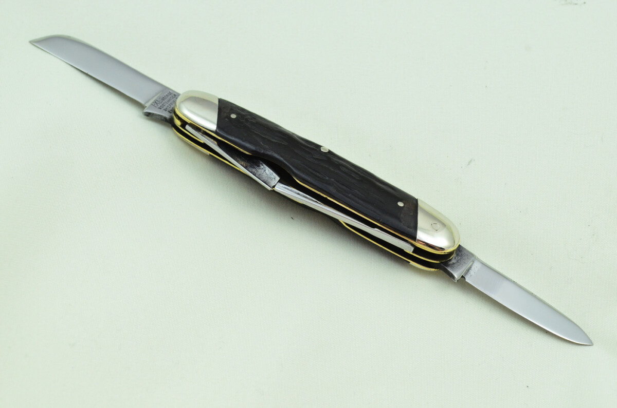 George Wolstenholme Sheffield Made 4 Blade Stag Antler Scaled Pen Knife - Image 12