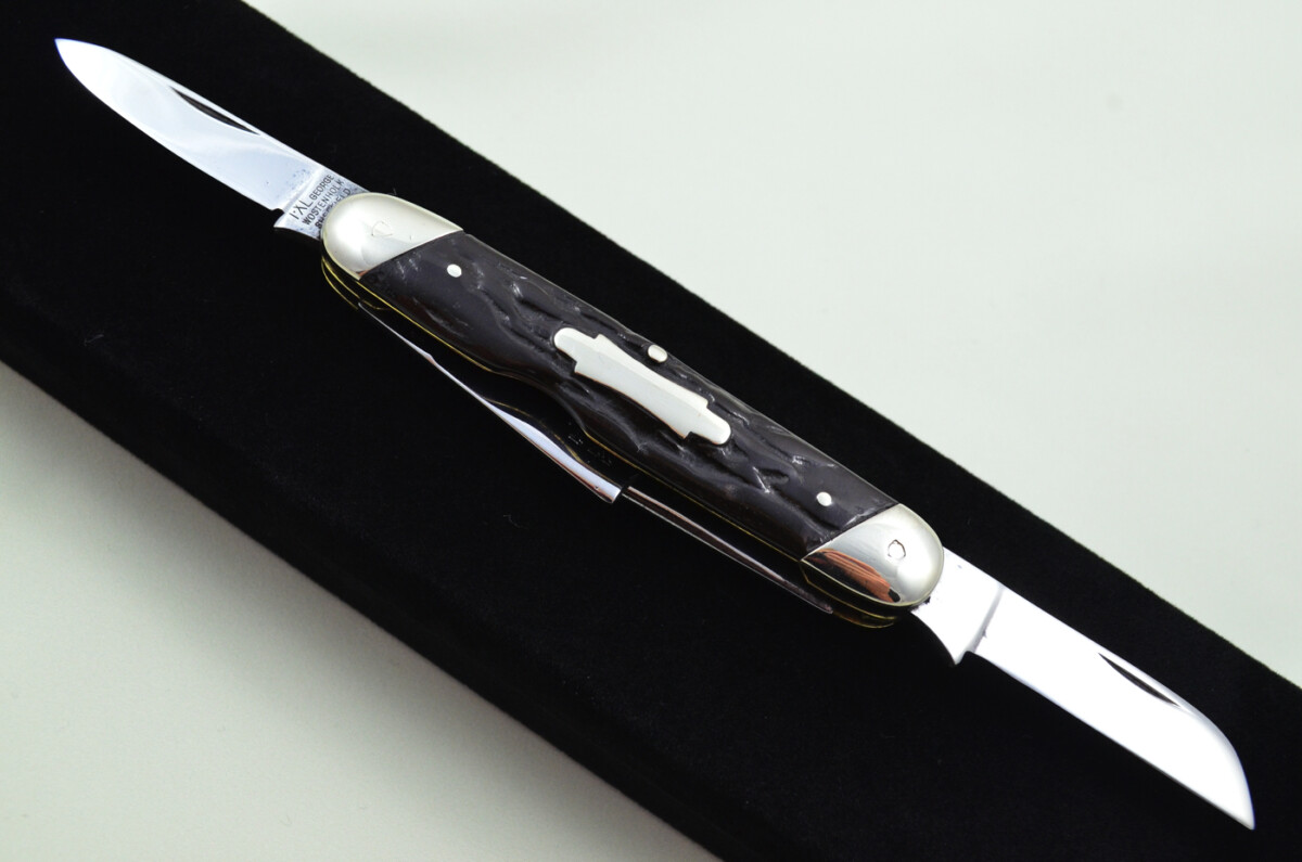 George Wolstenholme Sheffield Made 4 Blade Stag Antler Scaled Pen Knife - Image 2