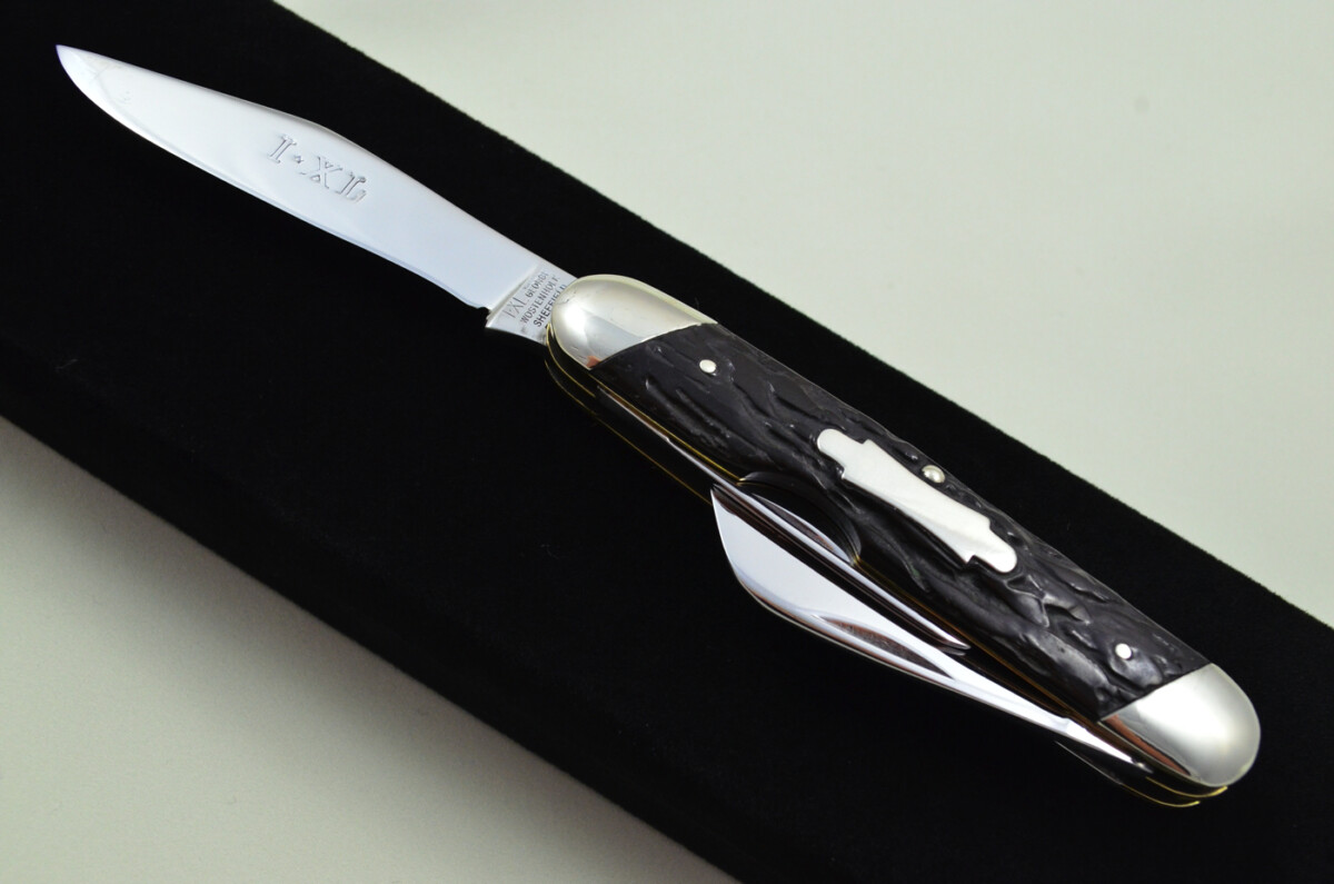 George Wolstenholme Sheffield Made 4 Blade Stag Antler Scaled Pen Knife