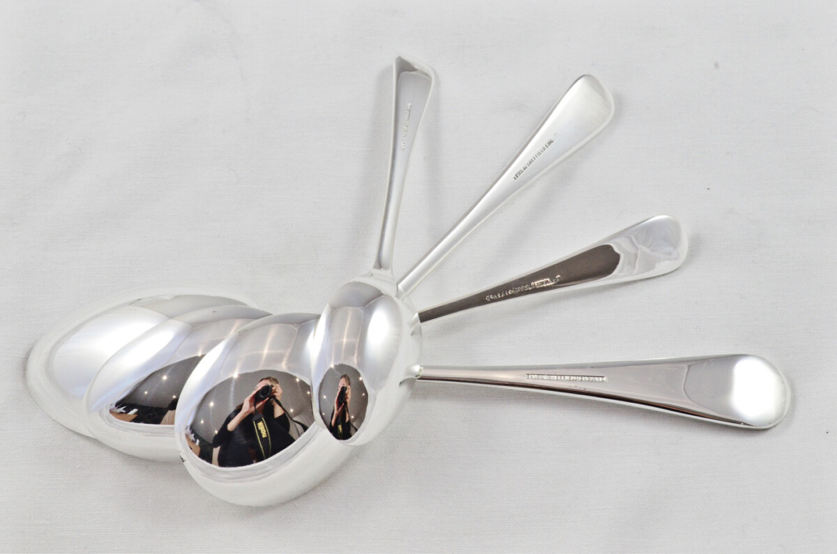 Antique Canteen of Cutlery By George Wood & Sons Sheffield - Silver Plated - Feather Edge Pattern - 45 Pieces - Image 7