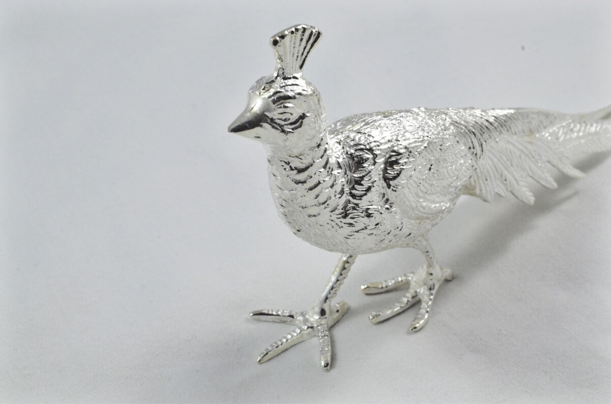 Beautiful Silver Plated Animal Ornament Large - Peacock - Image 2