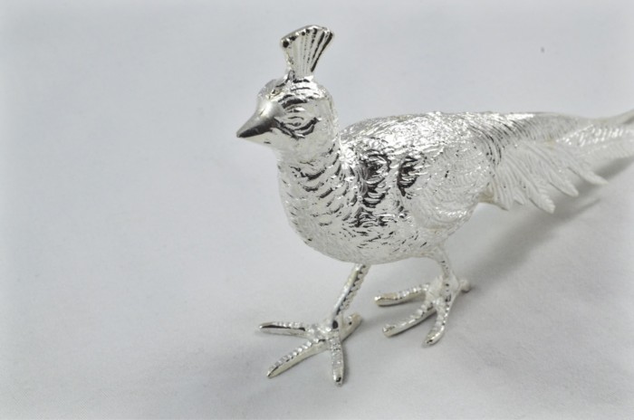 Beautiful Silver Plated Animal Ornament Large - Peacock - Image 2