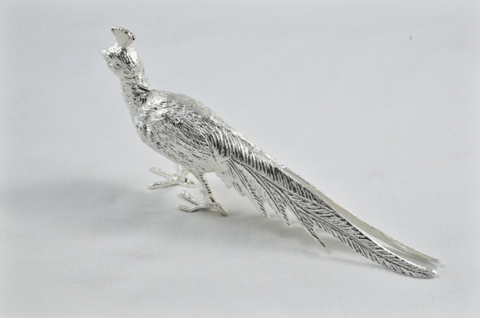 Beautiful Silver Plated Animal Ornament Large - Peacock - Image 5