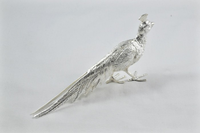 Beautiful Silver Plated Animal Ornament Large - Peacock - Image 4