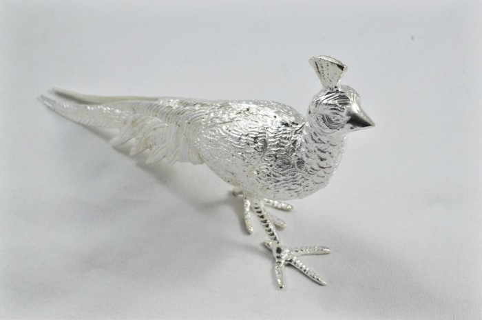Beautiful Silver Plated Animal Ornament Large - Peacock - Image 3