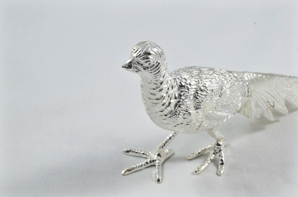 Beautiful Silver Plated Animal Ornament Large - Pheasant - Image 2