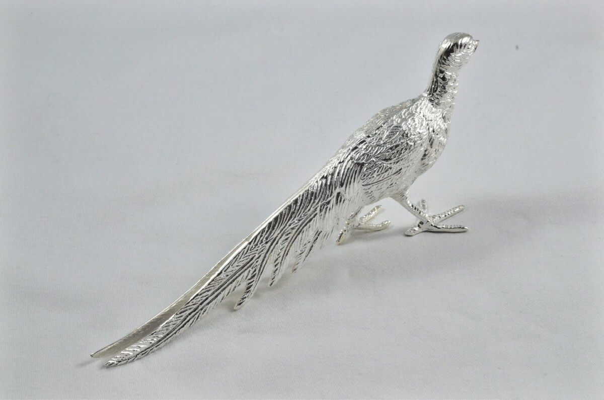 Beautiful Silver Plated Animal Ornament Large - Pheasant - Image 4