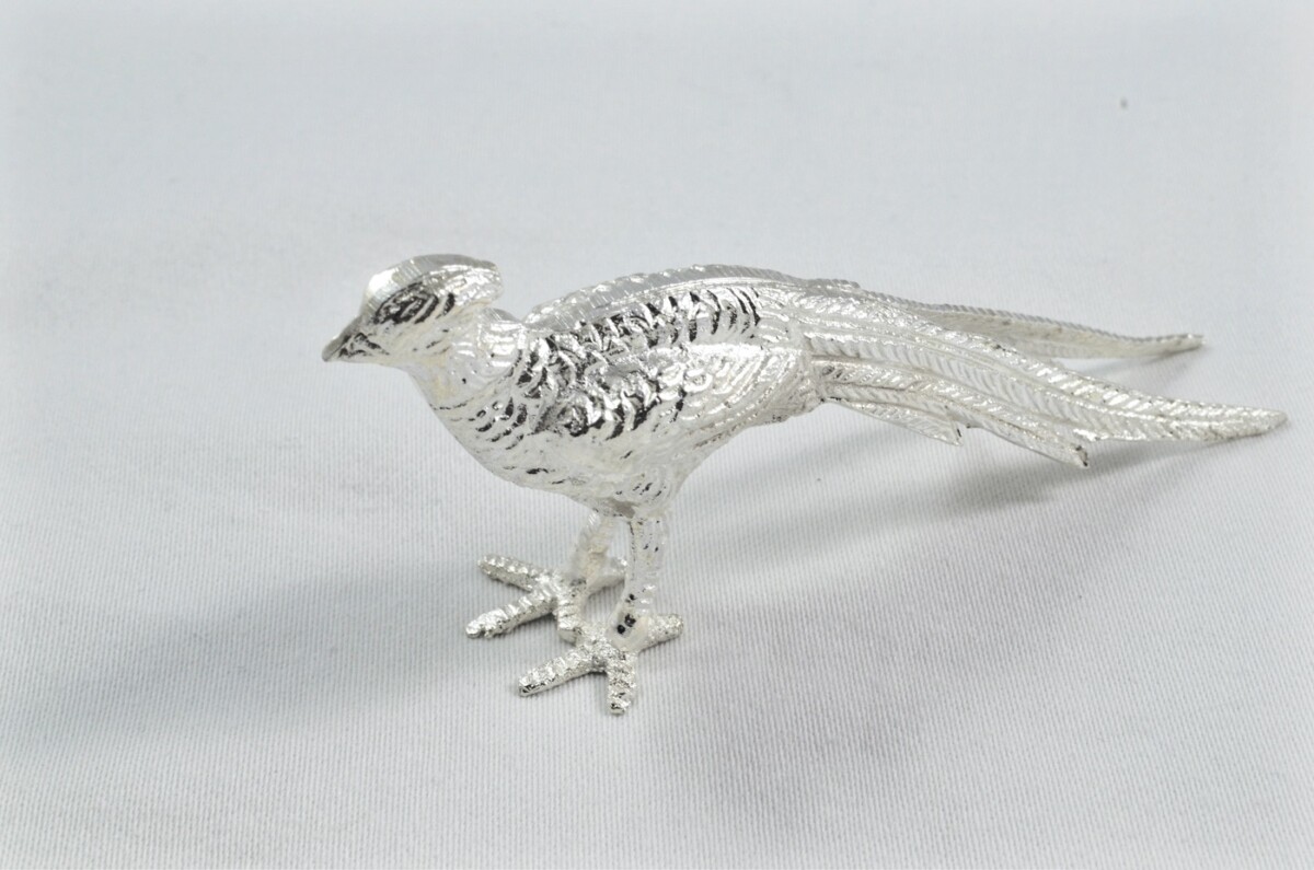 Beautiful Silver Plated Animal Ornament Small - Pheasant - Image 3