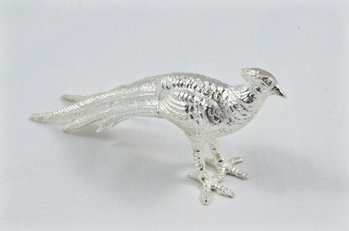 Beautiful Silver Plated Animal Ornament Small - Pheasant - Image 2